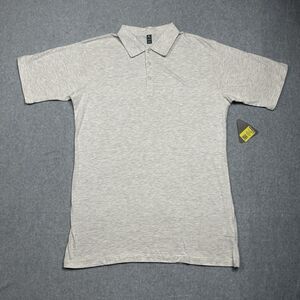 Apparel Mens Medium Short Sleeve Polo Shirt Heather Gray Casual Athletic Top New